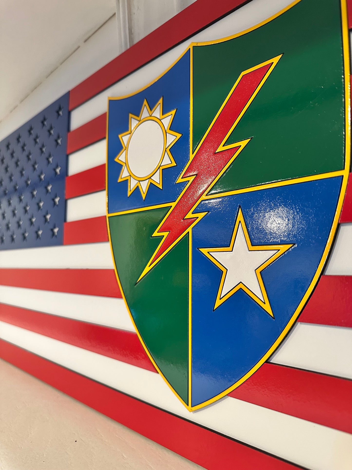 Every Day Heroes - Wood US Flag Replica with Ranger DUI